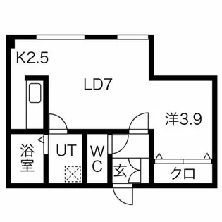 クレアトゥール麻生【1階】の間取り
