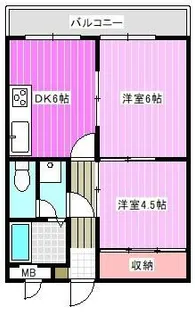 ローズパレス千代【2階】の間取り