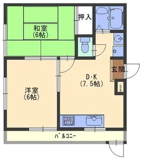 山北コーポ【1階】の間取り