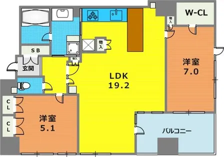 ライオンズマンション神戸栄町通【803号室】の間取り