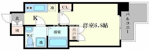 セレニテ難波プリエ【7階】の間取り