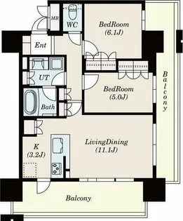 ローレルタワー名古屋栄【6階】の間取り