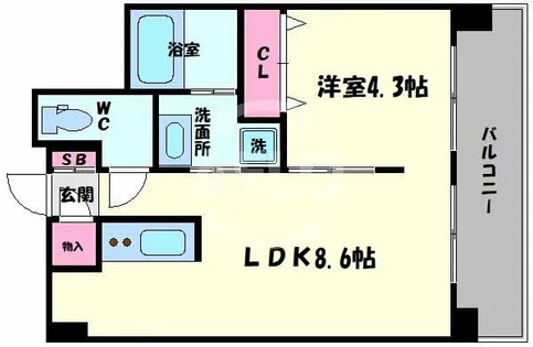 アニマーレ長堀【4階】の間取り