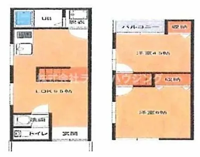 大阪府四條畷市岡山5丁目【テラスハウス】の間取り