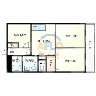 ファースト巽南【5階】の間取り