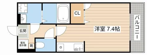 エクセル田中 W棟【105号室】の間取り