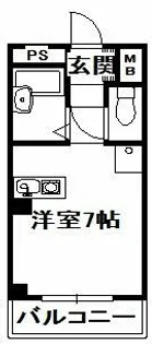 フロレスタ三輪【3階】の間取り