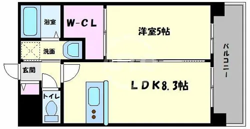 カウニス巽中【9階】の間取り
