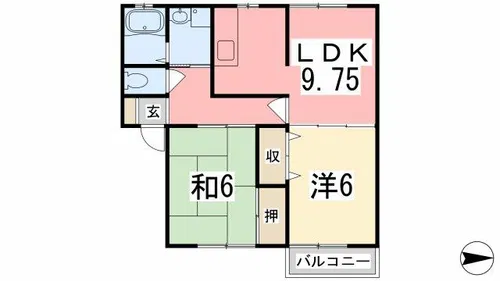 アーバンコートⅡ【203号室】の間取り