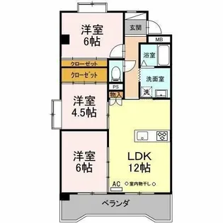 マミーナ1号館【306号室】の間取り