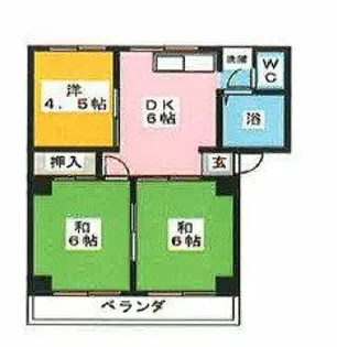 ヘルスコーポⅡ【3B号室】の間取り