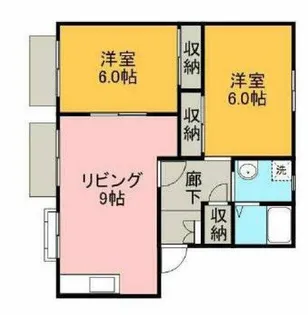 ウエスト長坂【A号室】の間取り