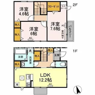 ラッフィナート諏訪【A号室】の間取り
