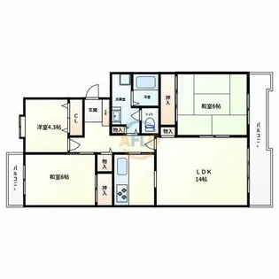 Varius長居東【1階】の間取り