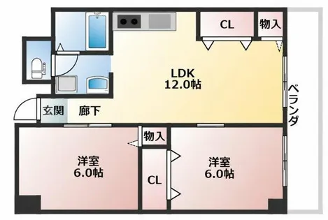 南薫ハイツ【107号室】の間取り