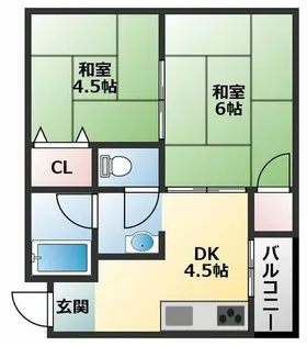 2DKの間取り画像