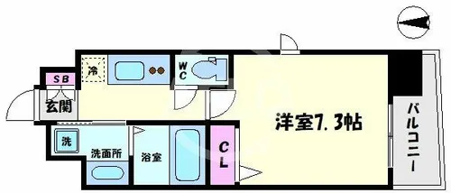 LIVIAZ NAMBA AIRY【6階】の間取り