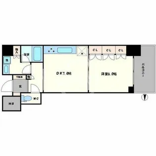 大阪ひびきの街ザ・サンクタスタワー【10階】の間取り