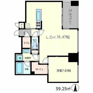 One Shinmachi【11階】の間取り