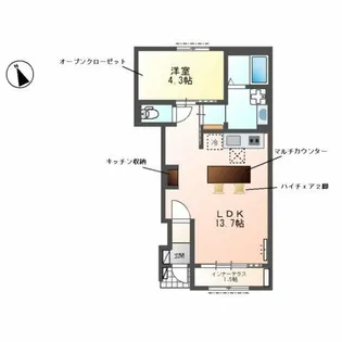 ヴィラ 竹ノ花【1階】の間取り