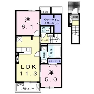 ルワンジュ草尾 Ⅰ【2階】の間取り