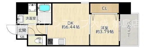 グランステディ城東中央【5階】の間取り