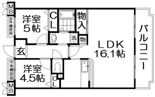 グレースコート香里園【3階】の間取り