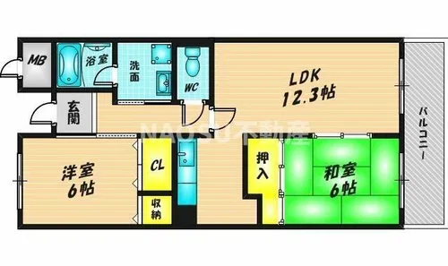プルミエハイツ花園【103号室】の間取り