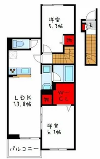 ドミソレイユⅢ【2階】の間取り