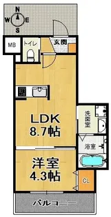 AXIA CITY神戸松原【2階】の間取り
