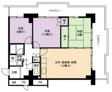神宮東パークハイツ【4階】の間取り