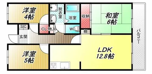 カサベルデ大正【3階】の間取り