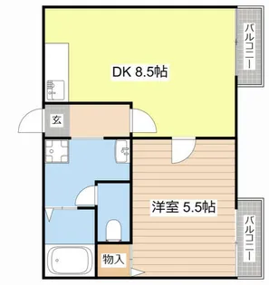 コーポ愛荘【204号室】の間取り