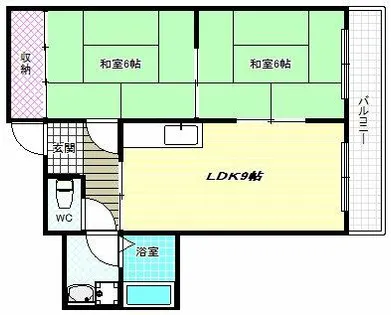 新栄プロパティー恵我之荘【3階】の間取り