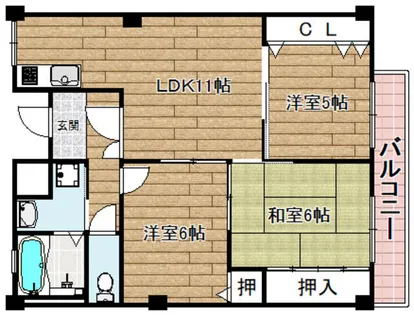 グランドール八光【307号室】の間取り