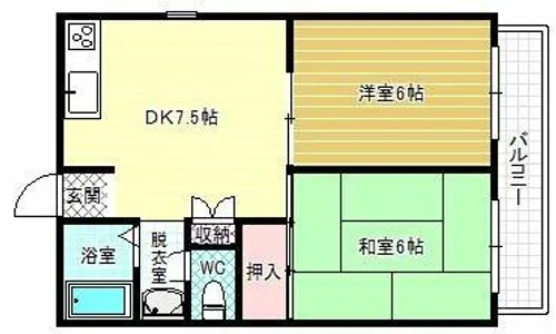 メゾンエルヴィー【6階】の間取り