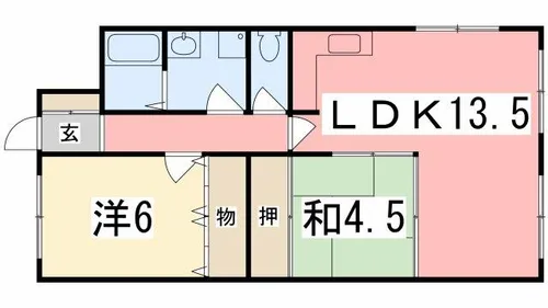 レイクサイドヴィラE棟【103号室】の間取り