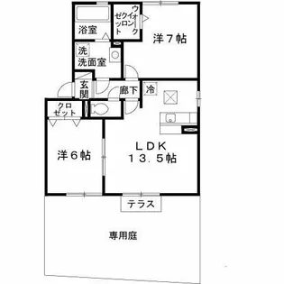 ルピナ ウエスト リバー【101号室】の間取り