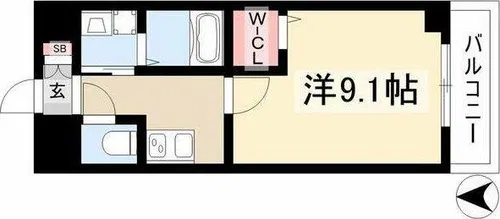 アルカンシェル名駅【3階】の間取り
