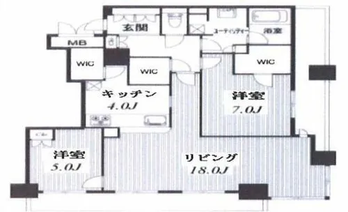 シティタワー堀江【22階】の間取り