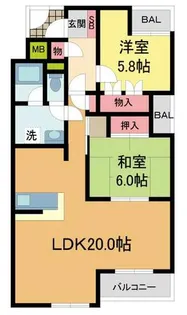 ヒルズ雲雀丘【101号室】の間取り