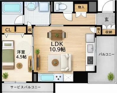 プレサンス ジェネ 新栄町駅前 葵【2階】の間取り