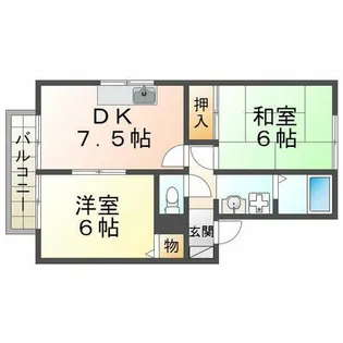 エクセルハイツ桃山【2階】の間取り