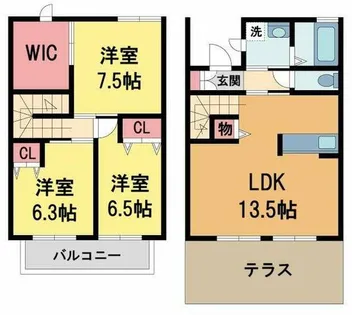 すみれテラスD棟【111号室】の間取り