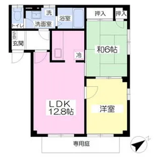 ヴィ・ザ・ヴィ田寺【102号室】の間取り