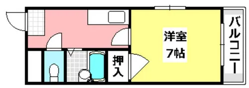 ハイツ和路【202号室】の間取り