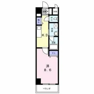 ニューシティアパートメンツ円上町【9階】の間取り