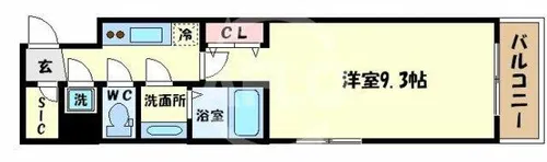 アーバンフラッツ心斎橋【12階】の間取り