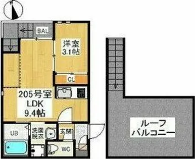 Grandtic Residence堀田【2階】の間取り