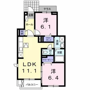ラ メゾン ゴルディーニⅡ【1階】の間取り
